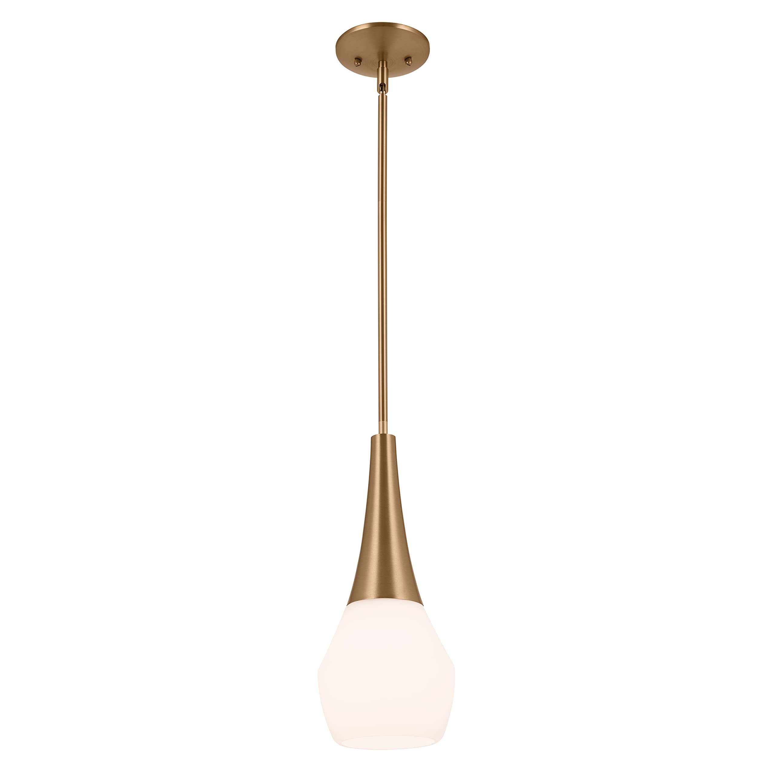 Kichler Deela 17 Inch 1 Light Pendant with Satin Etched Cased Opal Glass in Champagne Bronze