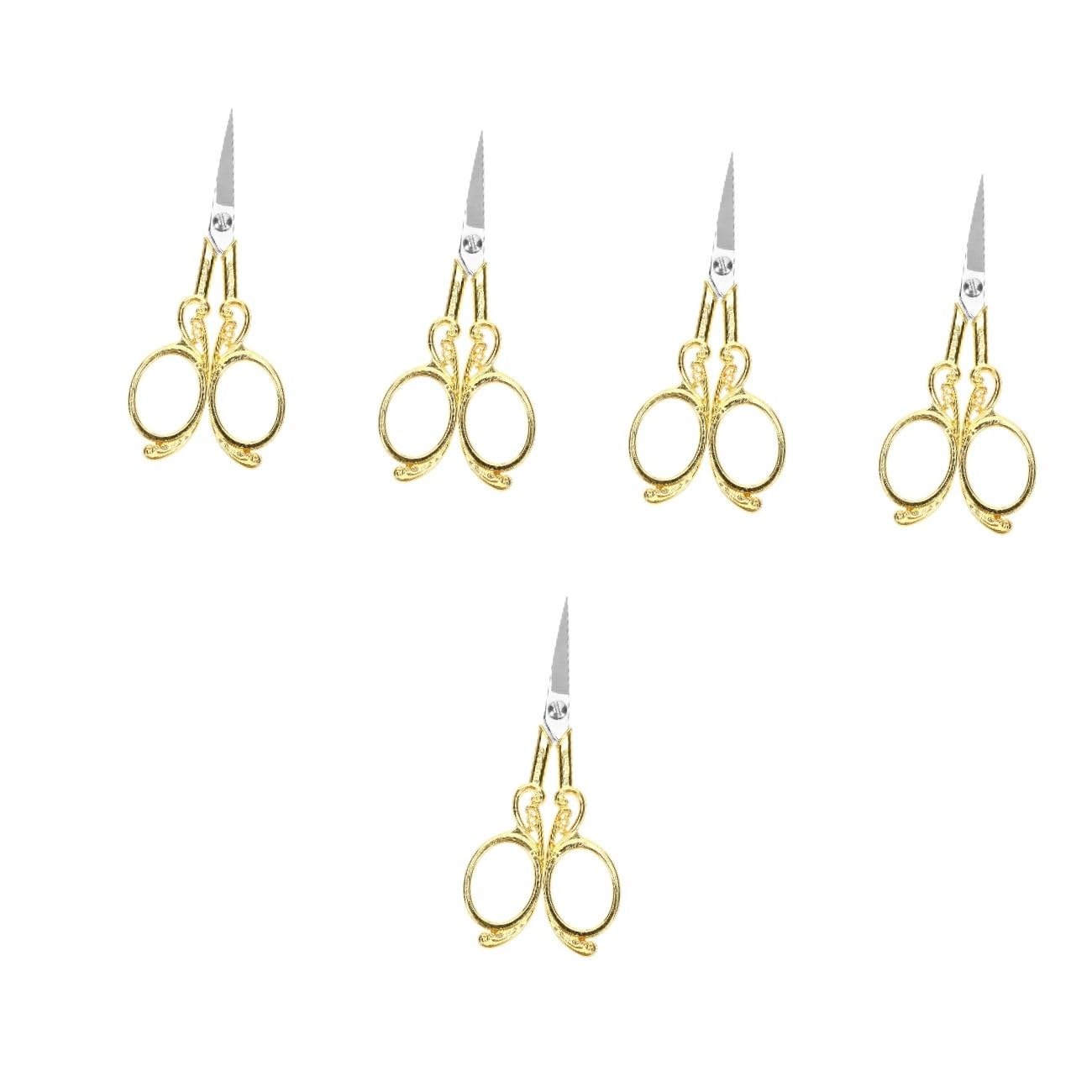 SHINEOFI 5pezzi Forbici Inossidabile Per Cucito e Ricamo Design Vintage Elegante Per Uso Domestico e Ufficio Facili Da Usare Per Tessuti e Filo