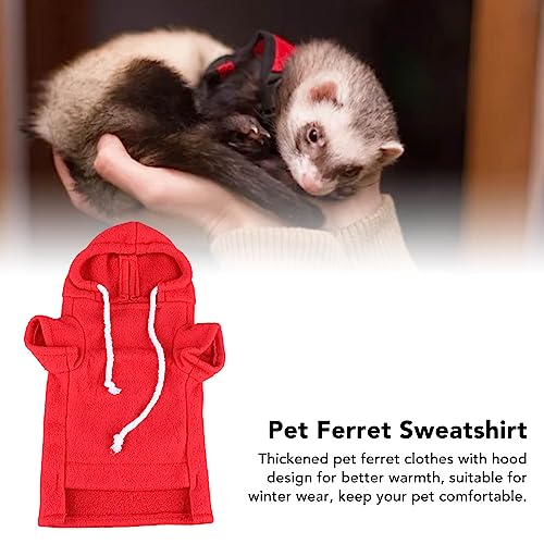 Cat Vest Turtleneck Sweater With Hat,Ferret Clothes Ferret Pullover Shirt With Sleeves Ferret Pajamas Jumper Winter Thickening Warm Pet Ferret Clothes for Pet Ferret (S) - Image 4