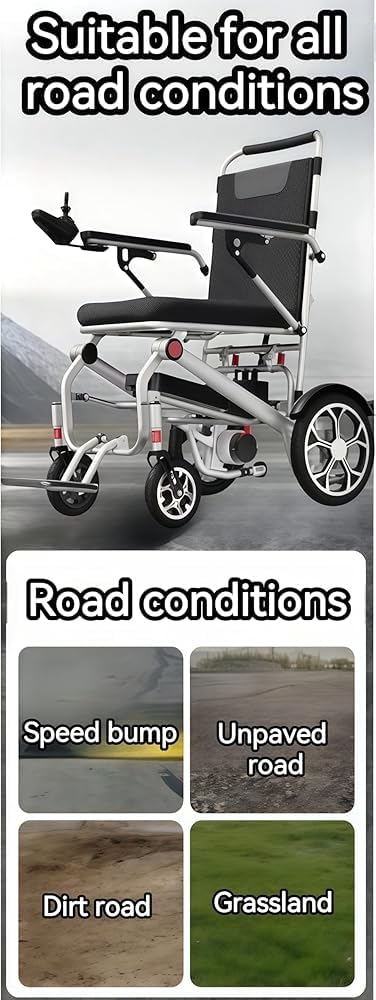 Silla de Ruedas eléctrica Plegable, Ultraligera y compacta, Apta para Viajar en avión Gracias a su batería de Litio, Ideal para Viajes y Movilidad Diaria.