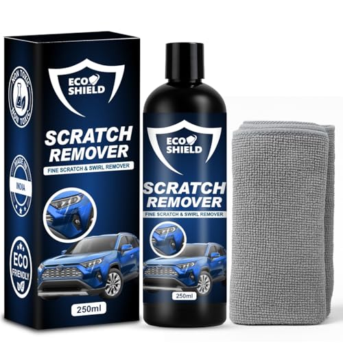 Image of EcoShield Car Scratch Removal 200ml With Microfiber Cloth | Safe For All Color Vehicle | Removes Minor To Mid Level Scratches & Swirl | Car Scratch Remover With Paint-Safe Formula | Rubbing Compound