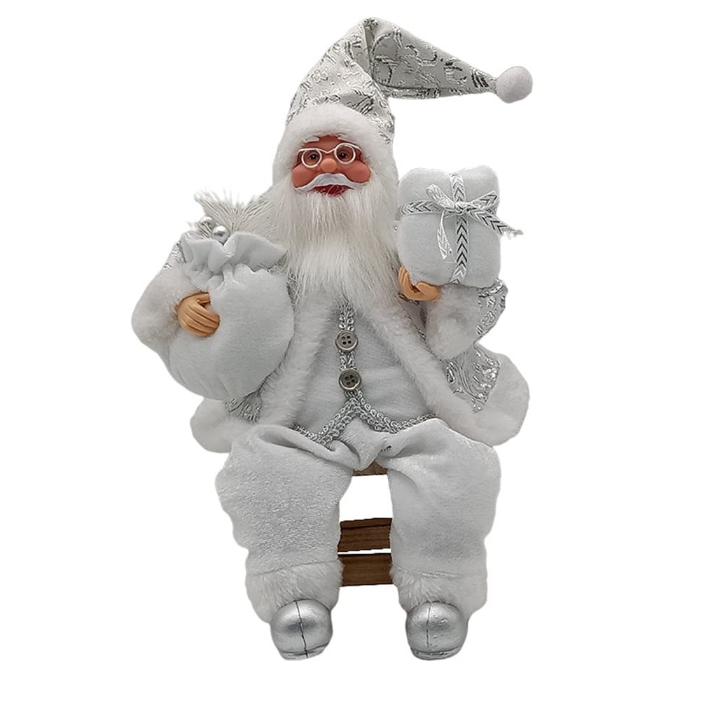 Nuziku C Father Hristmas Figures,35Cm Sitting Hristmas Santa Figures With Gift Bag And Prop,Handmade Exquisite Santa Laus Figures Hristmas Ornaments For The Home Office Table Display