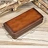 LUUFAN Men's Genuine Leather Clutch Bag Double Zipper Purse 4 Interlayer Zip-Around Wallet (Brown 4) #1