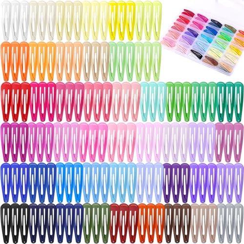 150 Pièces Barrettes à Cheveux, 50 Couleurs, Funtopia, 5 cm, Colorées, avec Étui de Rangement, Antidérapantes, en Métal, pour Femmes, Filles,...