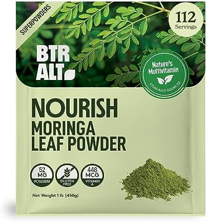 Better Alt Moringa Powder (1lb) | Make Moringa Tea, Smoothies & Recipes from Moringa Oleifera Powder | Resealable Bag | Moringa Leaf Powder Superfood (112 Servings)