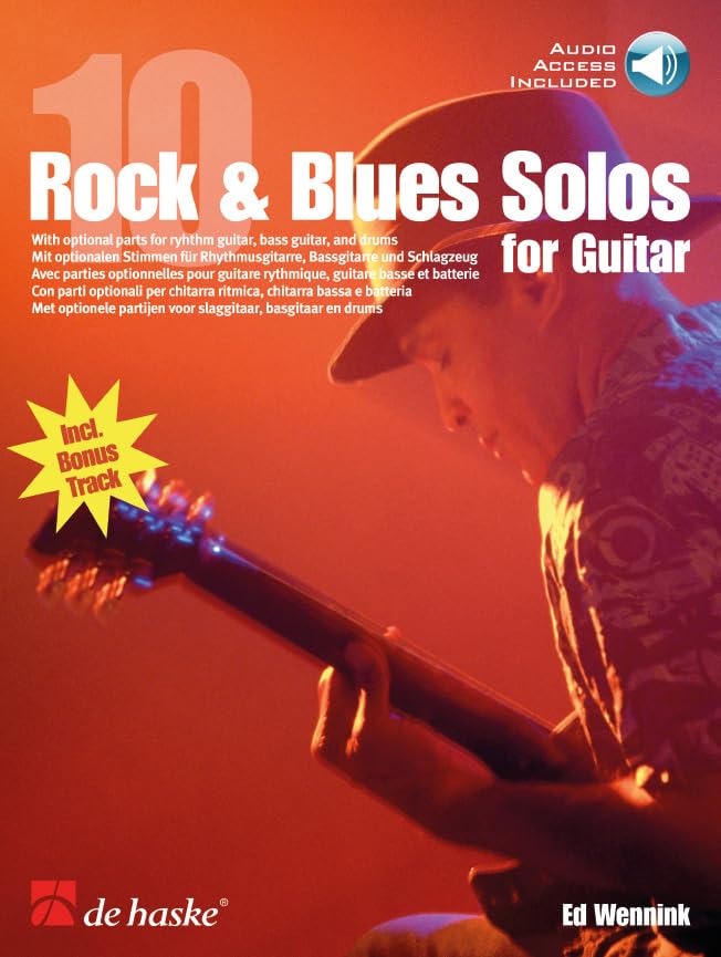 Ed Wennink-10 Rock & Blues Solos for Guitar-Gitarre-BOOK+AUDIO-ONLINE
