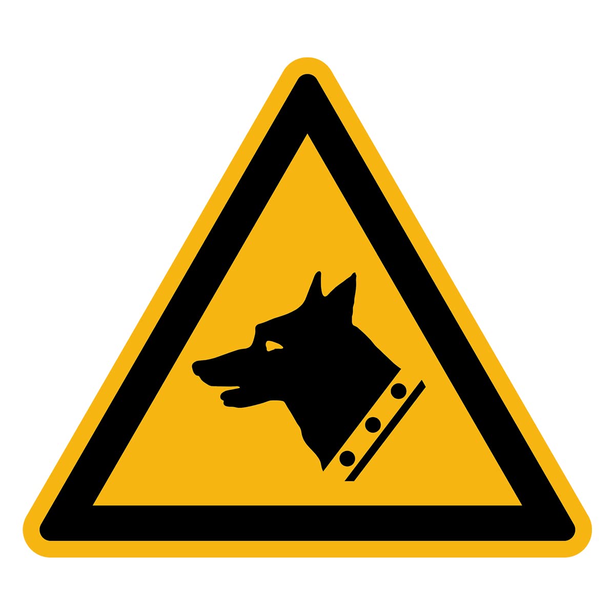 Sticker Danger Warning NF ISO 7010 - Laminated Triangular Signage Adhesive Sticker Water and UV Resistant - Beware of Dog - 10x10 cm
