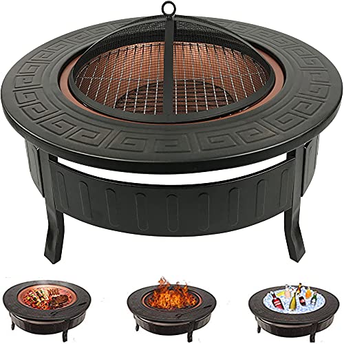 6 Mejores Braseros 24 RayGar - Calentador de Barbacoa 3 en 1 para Hoguera de Metal para...