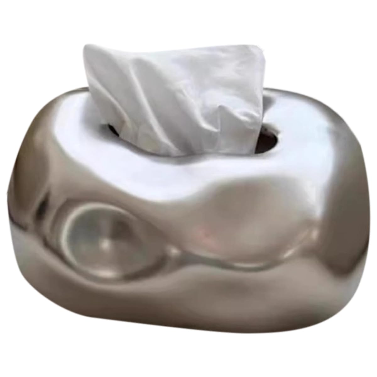 CTRLZS Nordic Ceramic Tissue Box Advanced Napkin Holder Living Room Dining Table Silvery