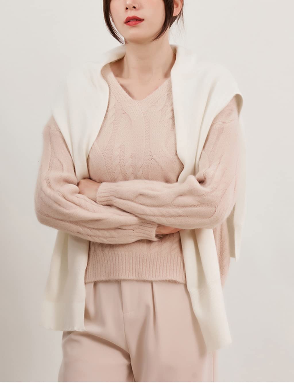 Neu Polyester-Faser-Schal, gestrickter Pullover-Oberkörper-Schal, Damenmode-Wickelschal, Bequeme Schals 160 * 25 * 50CM Mehrweg