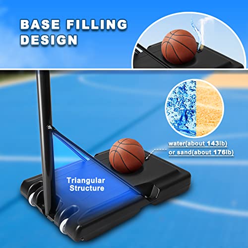Dripex Basketball Hoop Outdoor 10FT Adjustable Height Goal, Portable