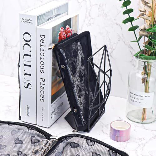 Image of Black A6 Binder Zipper Lace Lover Budget Planner Cover | 6 Rings
