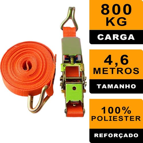 Kit 2 Jogos Catraca Cinta de Amarração 4,5 Metros Laranja