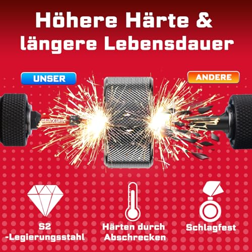 Geinxurn Impact Torx Schraubendreher Bits Set, 90 Stücke 50mm Bitsatz Magnetisch S2 Stahl Multi Treiber Bits mit Lagerung Bunte Box