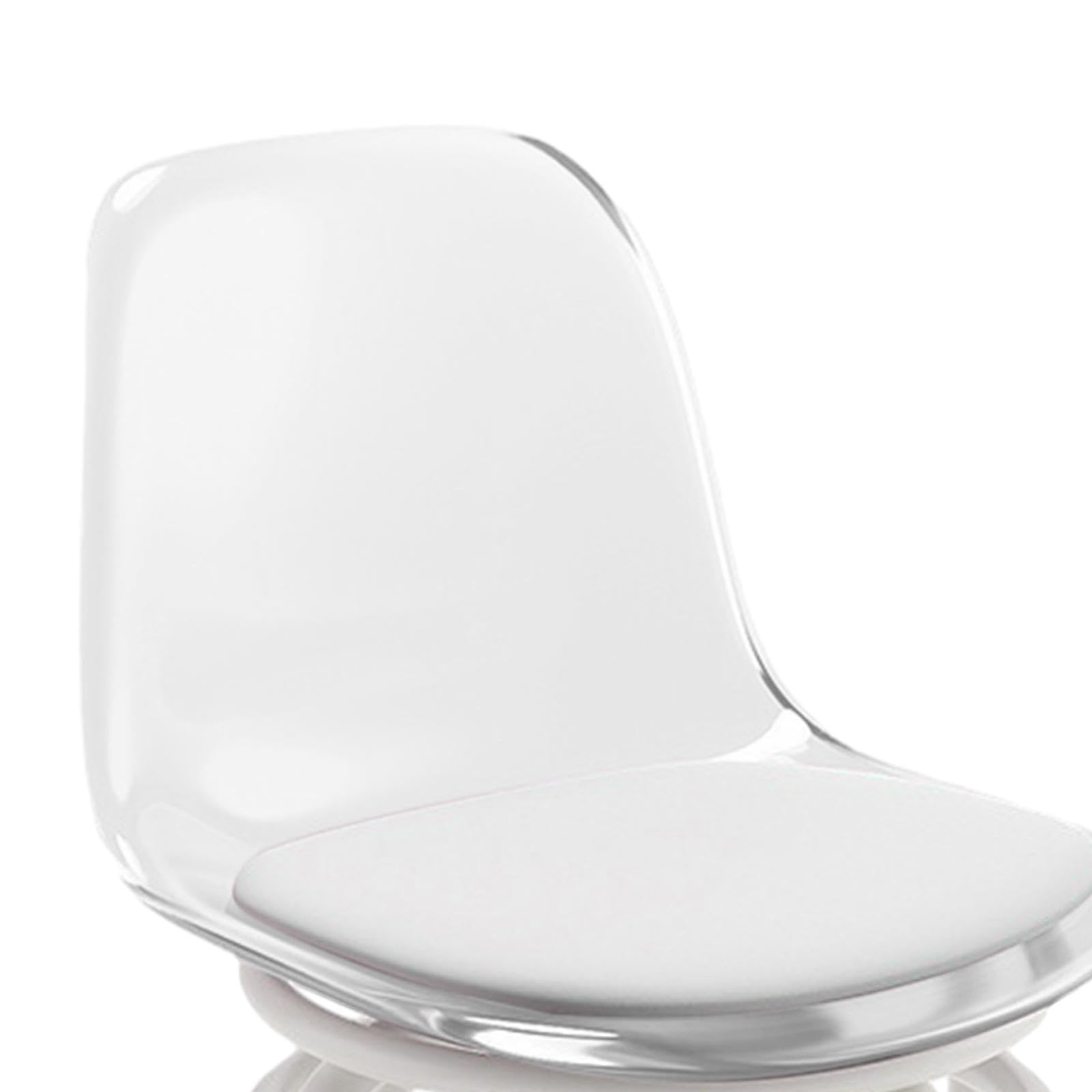 Taburete Bajo con Ruedas Asiento Rodante Silla Giratoria con Respaldo Tapizado en Cuero PU Material Resistente Adecuado para Limpieza en El Hogar Ofic, Claro, Individual
