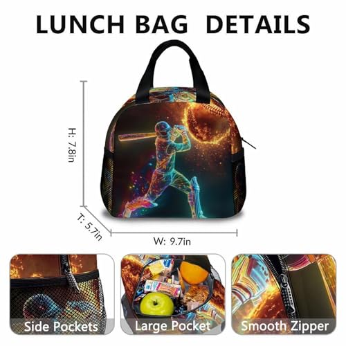 Kids Backpack, Cool Baseball Backpack, 17 Inch School Bag for Girls Boys, Student Bookbag for Travel Camping and School3