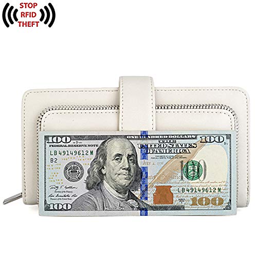 Image of UTO Wallet Women Vegan Leather Wristlet Snap Long Purse Credit Card Holder Elegant Clutch
