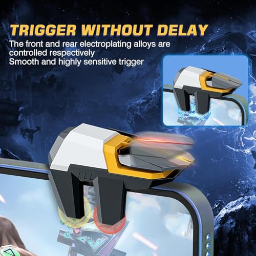 Image of Cubonic 6-Finger PUBG Gaming Trigger, Sensitive Aim and Shoot Mobile Joystick Controller for Android Phones & Smartphones | Yellow
