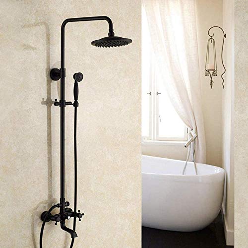 Ensemble de douche anti-calcaire robinet eau chaude froide noir