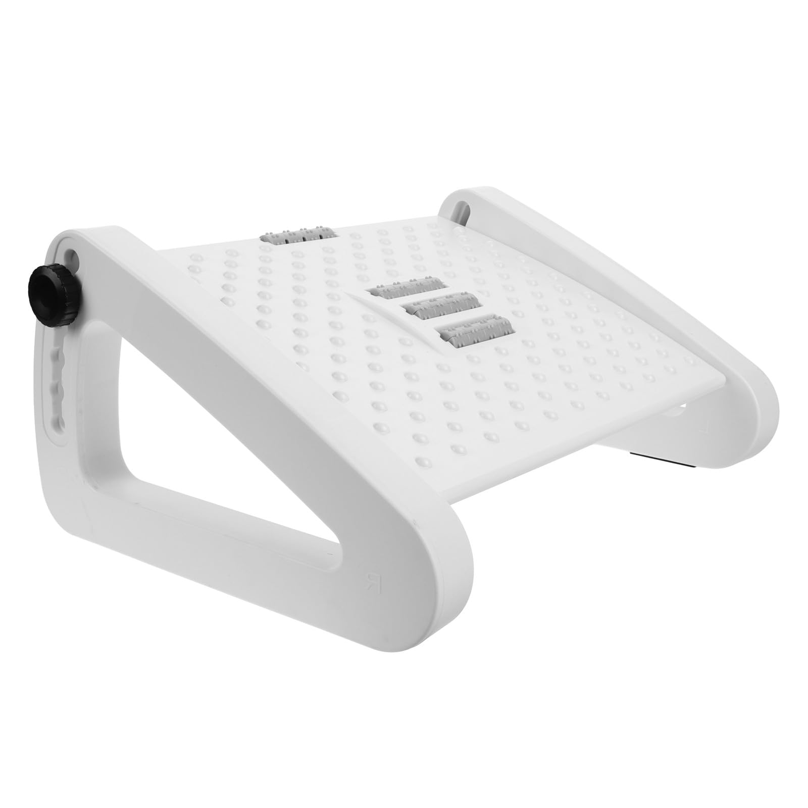 VILLCASE Reposapiés Ajustable para Oficina Rodillo de Masaje, Taburete Antideslizante de Plástico Color Claro, Soporte Ergonómico para Pies, Adecuado para Hogar y Escritorio, Uso