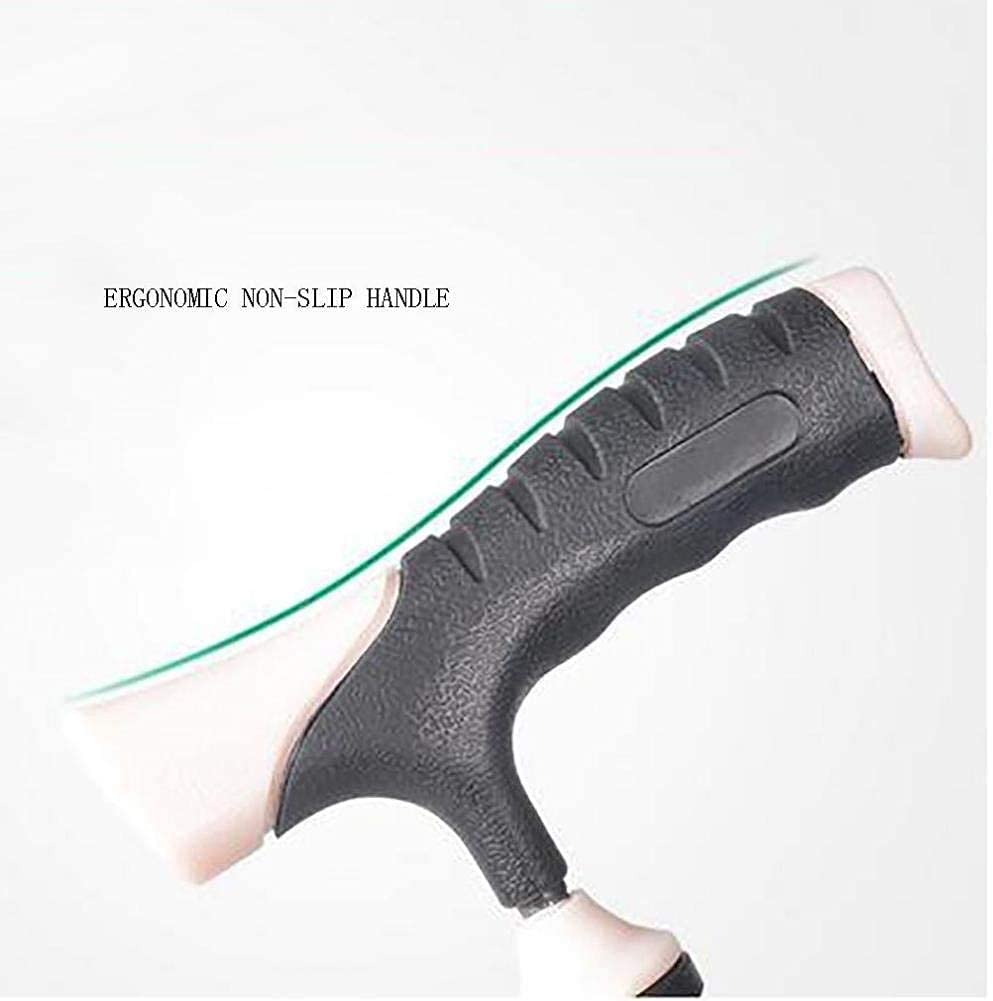 MObyat Andador para Ancianos,Muletas para Ancianos Bastones telescópicos de Cuatro Patas Esquinas pequeñas Ajuste Antideslizante Andadores ultraligeros