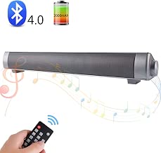 EJOYDUTY Barre de Son Bluetooth Mini Audio Domestique Filaire et sans Fil pour phone Portable Tablette projecteur et Support TV avec commande de Sortie AUX RCA Silver