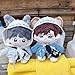 niannyyhouse 10cm 15cm 20cm Plush Doll Clothes Hoodie Vest Pants Backpacks Glasses Shoes Wolf Bear Outfit Soft Stuffed Toy Dressup Gift (Gray-10cm)