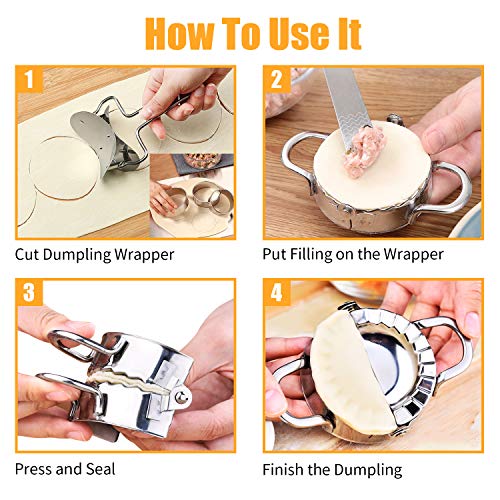 SYOSIN Dumplings Maker,8 Packs Empanada Press Mold for cooking delicious dumpling and ravioli,Stainless Steel Dumpling Mold