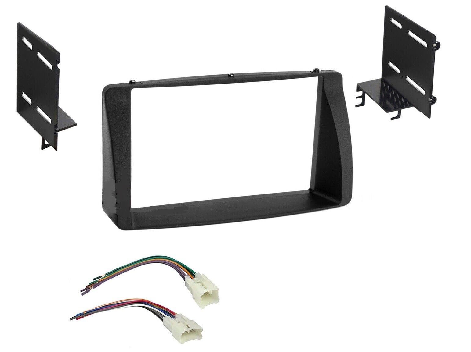Double DIN Car Stereo Dash Kit Compatible with 2003 2004 2005 2006 2007 2008 Toyota Corolla (Dash Kit + Wiring Harness)