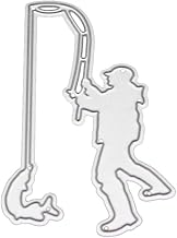 caralin Estêncil de corte de metal para pesca faça você mesmo, álbum, carimbo de papel, cartão, relevo, decoração, régua de medição