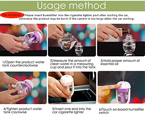 Mightyduty Car Humidifier Diffuser Aromatherapy Essential Oil Diffuser Air Fresheners Pink #TOP4