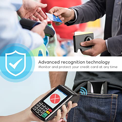 MYBESTFURN Minimalist Wallet for Men, Metal Money Clip Wallet, Credit Card Holder for AirTag with Slim Wallet RFID Technology - Image 5