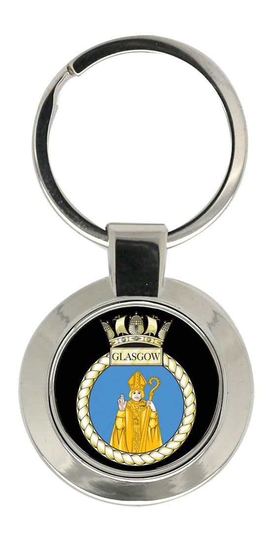 Giftshop Uk Unisex Silver Coloured Metal Hms Glasgow, Royal Navy Key Ring