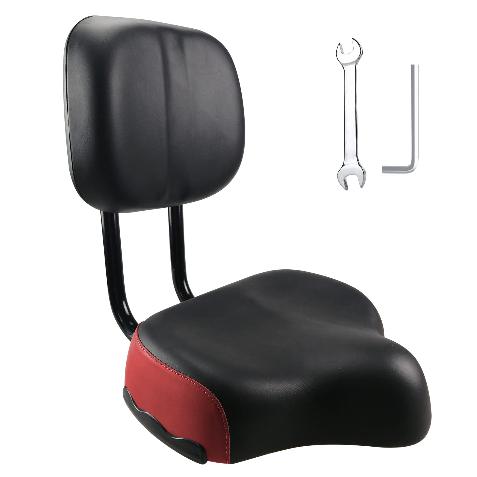 Sencen Oversized Comfort Bike Seat Comfortable Replacement Bicycle Saddle, Wide Memory Foam Padded Bike Cushion Saddle Universal Fit for Women Men