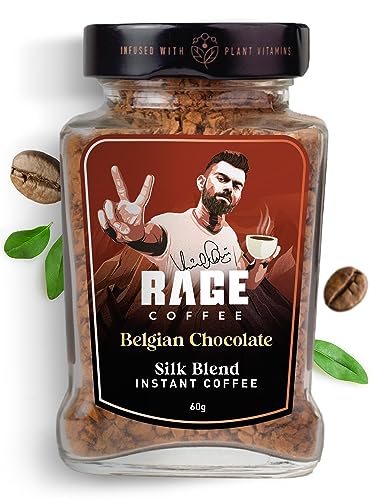 Image of RAGE COFFEE Silk Blend 60G X 4 Flavoured Instant Coffee Powder Of Belgian Chocolate, Classic, Creamy Hazelnut, Perfect Coffee Blend | Hot & Cold Coffee | Bottle| Pack Of 8- (240 Gram)
