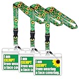 HABNI 3 Stück Sunflower Lanyard Hidden Disabilities Sunflower SchlüSselband Sonnenblume Sonnenblumen-UmhäNgeband UmhäNgeband Mit Verstecktes Sonnenblumen-UmhäNgeband