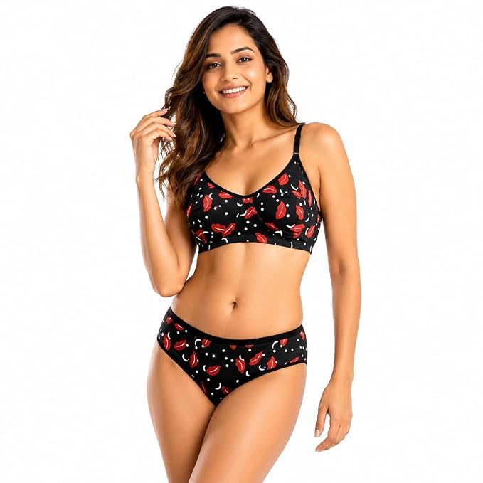 Image of Love Maker Bra Panty Set for Women | Beautiful Lingerie Set for Women for Honeymoon | Net Lace Lingerie Set | Panty Bra for Daily use | Sexy Look for Special Days Lingerie Sets.