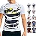 Khroom T-Shirt de Compression de Super-héros pour Homme | Vêtement Sportif à Séchage Rapide pour Fitness, Gym, Course, Musculation | Matériel Extensible et Ventilé Anti Transpiration Batman Blanc XXL