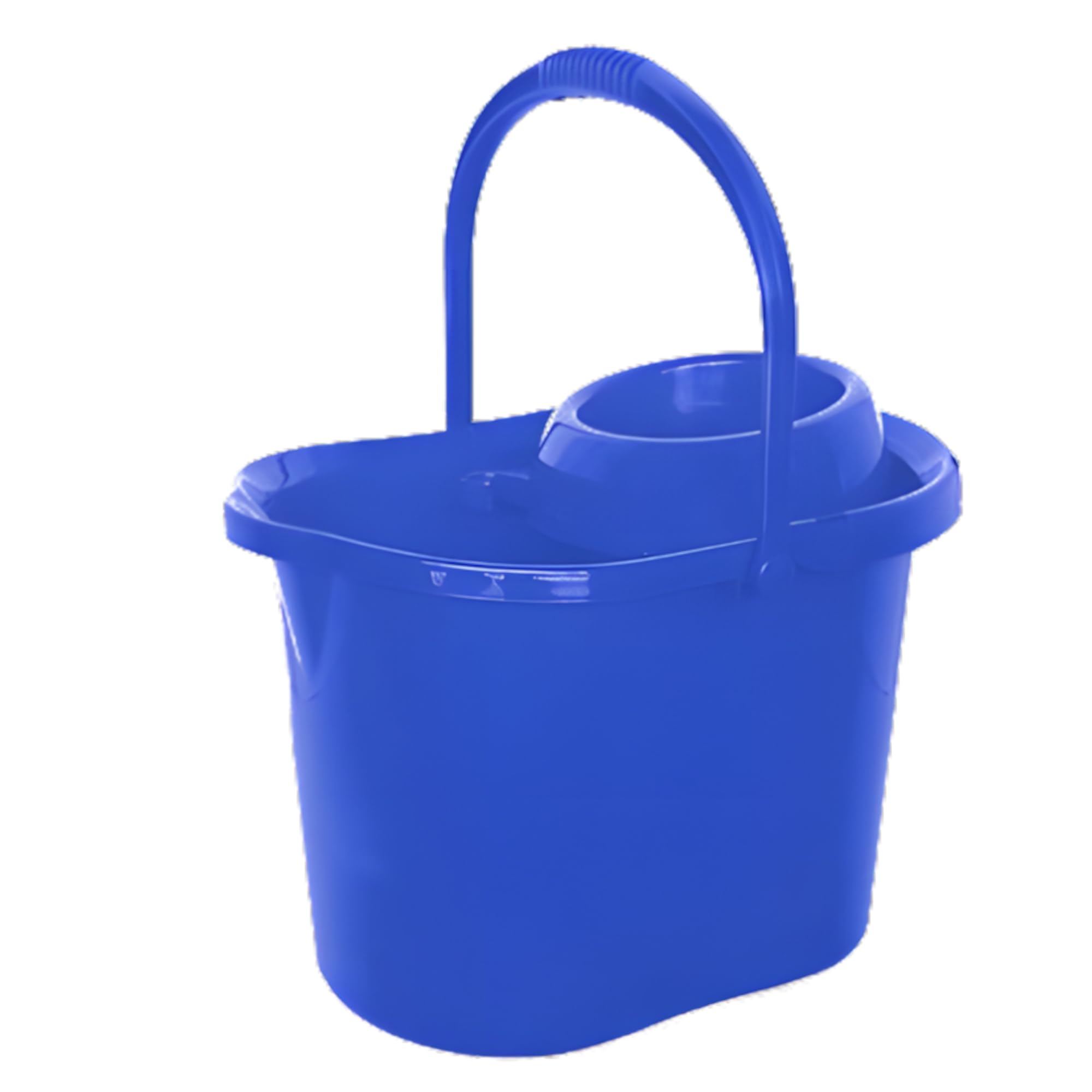 Kit de Limpieza Completo – 3 Fregonas de Algodón Blanco con Palos de Aluminio Ligero y Resistente + Cubo Azul con Escurridor