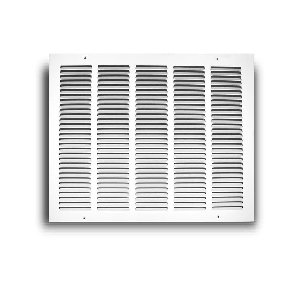 14'' x 8'' [Duct Opening] Flat Stamped Steel Return Air Grille by - Sidewall and Ceiling - HVAC Premium Vent Duct Cover - White [Overall Dimensions: 15.75''w X 9.75''h] — view 104