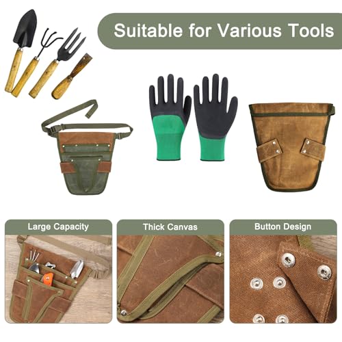 Handy Garden Tool Belt - Heavy Duty Small Bag Pouch with Multiple Pocket, Adjustable Waist Belt Outdoor Gardening Belt Pouch with Protective Gloves for Women Men Gardeners Carpenters Builders Joiners 3 Handy Garden Tool Belt - Heavy Duty Small Bag Pouch with Multiple Pocket, Adjustable Waist Belt Outdoor Gardening Belt Pouch with Protective Gloves for Women Men Gardeners Carpenters Builders Joiners - Image 3