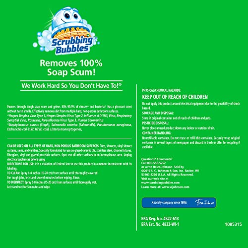 Image of Scrubbing Bubble Bathroom Grime Fighter, Floral Fusion Scent, 32 oz Spray Bottle