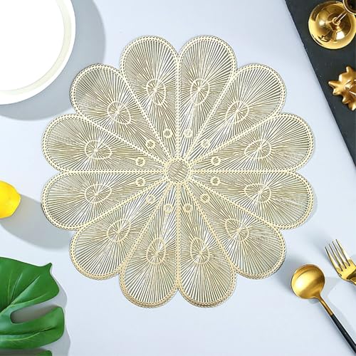Set de table doré pétale 38 cm lot de 2 pour protéger vos tables - 2