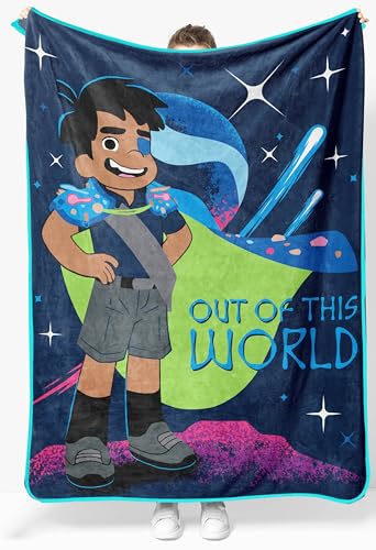 Jay Franco Plush Throw Blanket 46 x 60 Inch Cartoon Kids Soft & Cozy Fleece Throw for Bedroom & Couch Dcor Official Licensed Product Blue - Elio