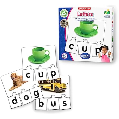 The Learning Journey: Match It! - Letters - 20 Piece Self-Correcting Spelling Puzzles for Three Letter Words with Matching Images - Learning to Read Games for Ages 4 and Up - Award Winning Toys Cover