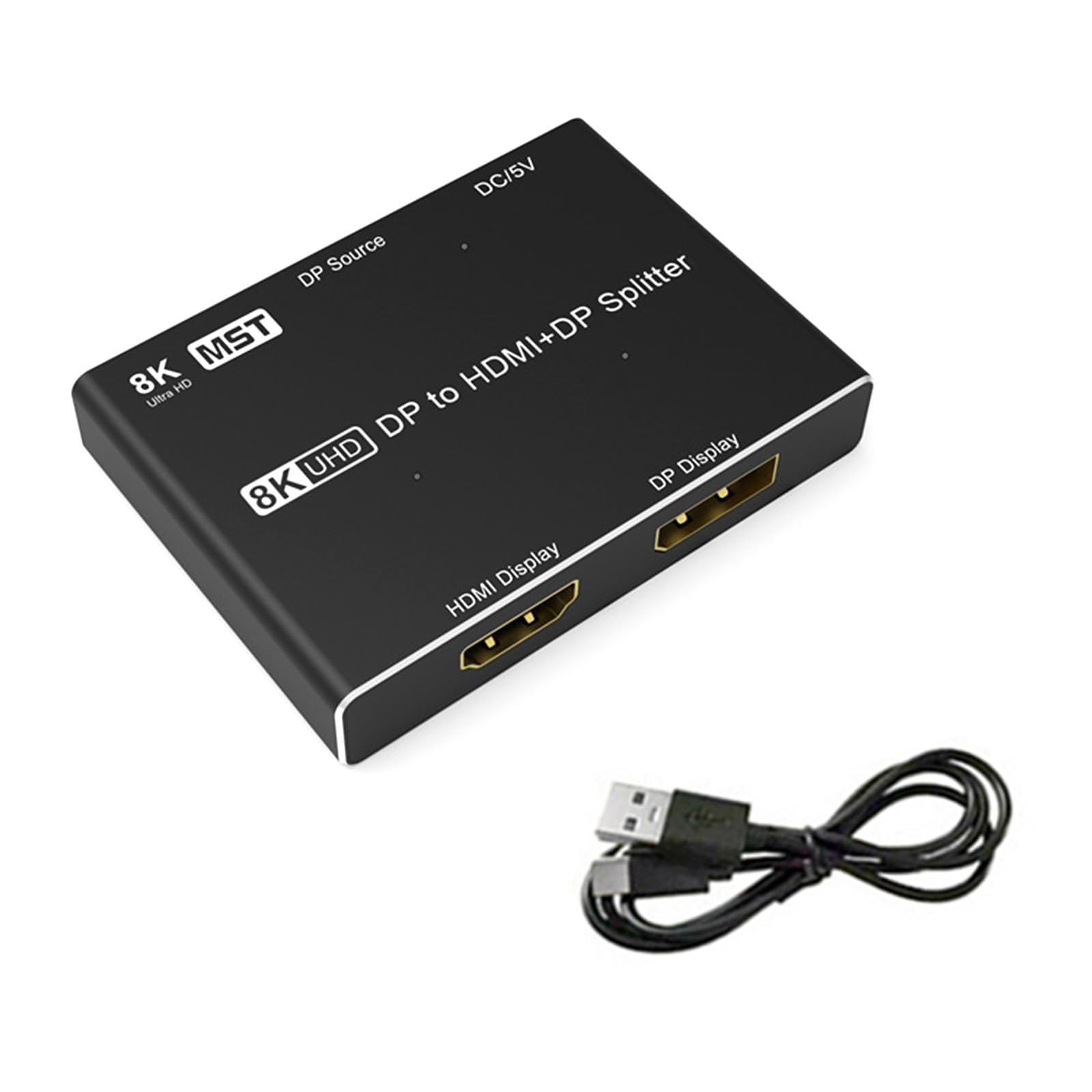 DAGIJIRD Rozdzielacz DP na HDMI/DP 8K @30Hz DisplayPort Multi Monitor Adapter Konwerter DisplayPort na HDMI/DP Adapter Multi Monitor Splitter