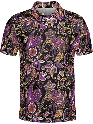 Polotank Golf Shirts For Men Print Polo Shirts For Men Mens Golf Polos Paisley Shirts Crazy Funny Floral Short Sleeve Henley #TOP12