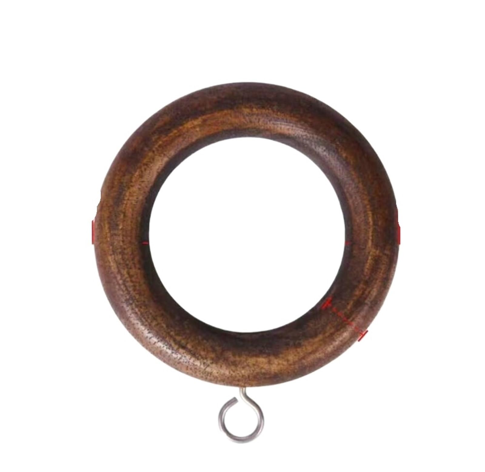 GLDYTVF Walnut Curtain Rod Support Bracket Set - 30mm Wooden Beech Rings & Holders (12pcs) - Perfect for Drapery Installation & Elegant Home Decor Solutions