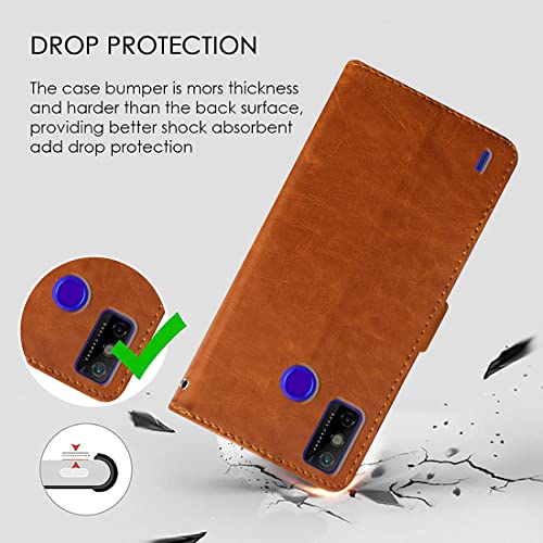 Image of Flip Cover Back Case for Tecno Spark Go (2020) | Premium Leather Finish | Inbuilt Pockets & Stand | Flip Cover Back Case for Tecno Spark Go (2020) (CamelBlue)