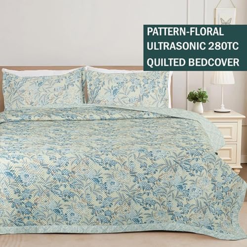 Image of Akshya 400 TC Elastic Fitted Bed Sheets Qulited fits on 72x78x10 inch - Premium Elastic Fitted Bedsheet with 2 Pillow Covers /Soft Fabric Bed Sheets /Fitted Chadar /Bed Cover